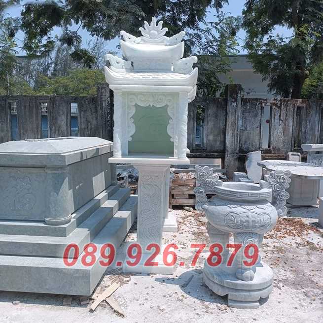 Mẫu am thờ đá để hủ tro cốt ngoài trời có mái che bán Sóc Trăng