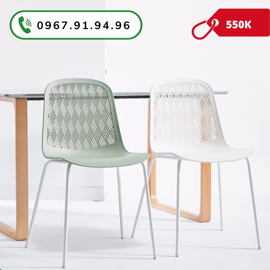 Ghế cafe thân nhựa PP chân sắt sơn tĩnh điện nhập khẩu CC3008-S