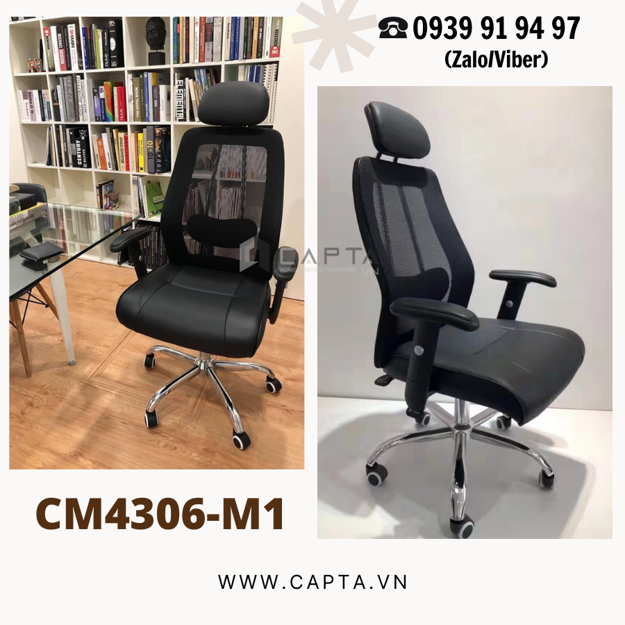 Thanh lý Ghế làm việc lưng ngã đa chiều hiện đại CM4306 Nội thất CAPTA