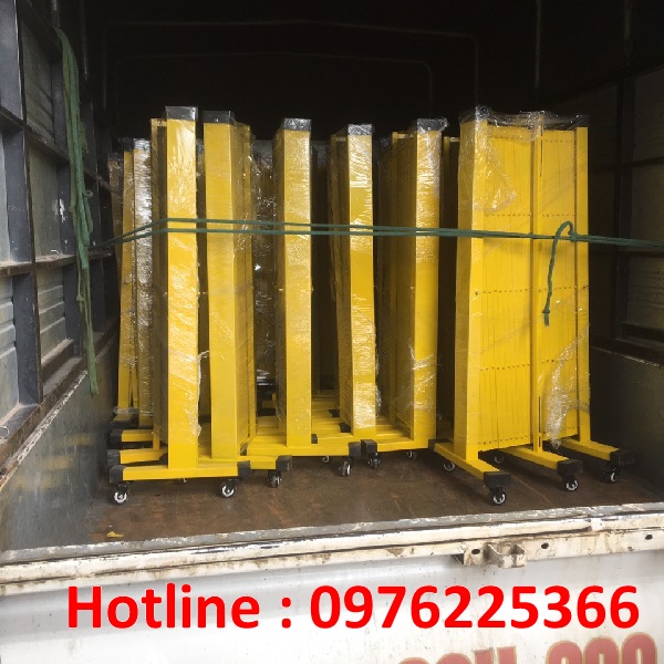 Hàng rào xếp gọn chữ T, Hàng rào xếp kéo tay di động ,Hàng rào xếp