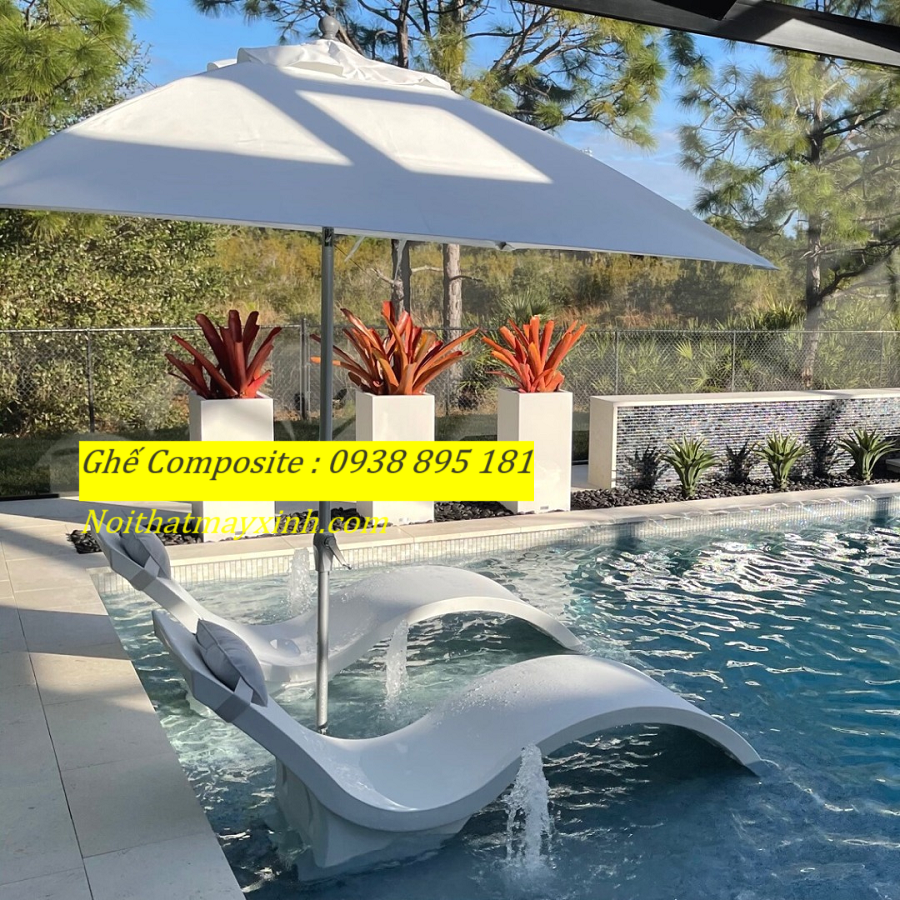 Ghế hồ bơi composite cho resort khách sạn cao cấp