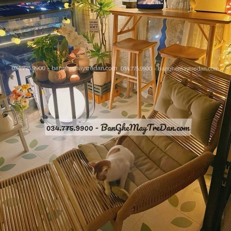 Ghế thư giãn đan dây dù có kèm đôn gác chân