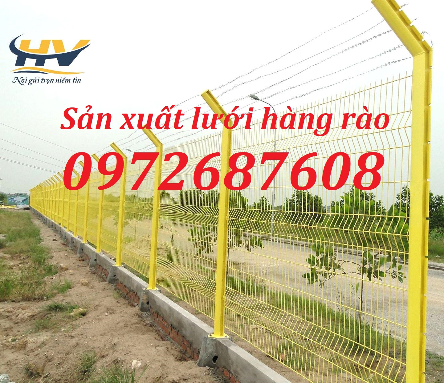 Hàng rào thép mạ kẽm, lưới hàng rào mạ kẽm phi4, phi5, phi6