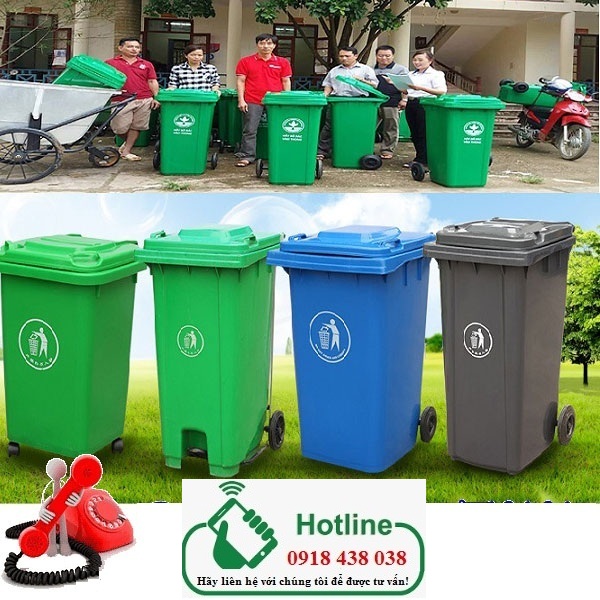 Phân phối sỉ/lẻ thùng rác nhựa, thùng rác công cộng 120/240 lít