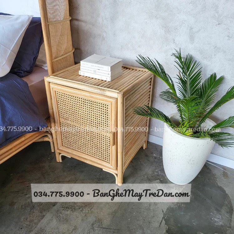 Tap tủ đầu giường bằng mây tự nhiên chất lượng cao