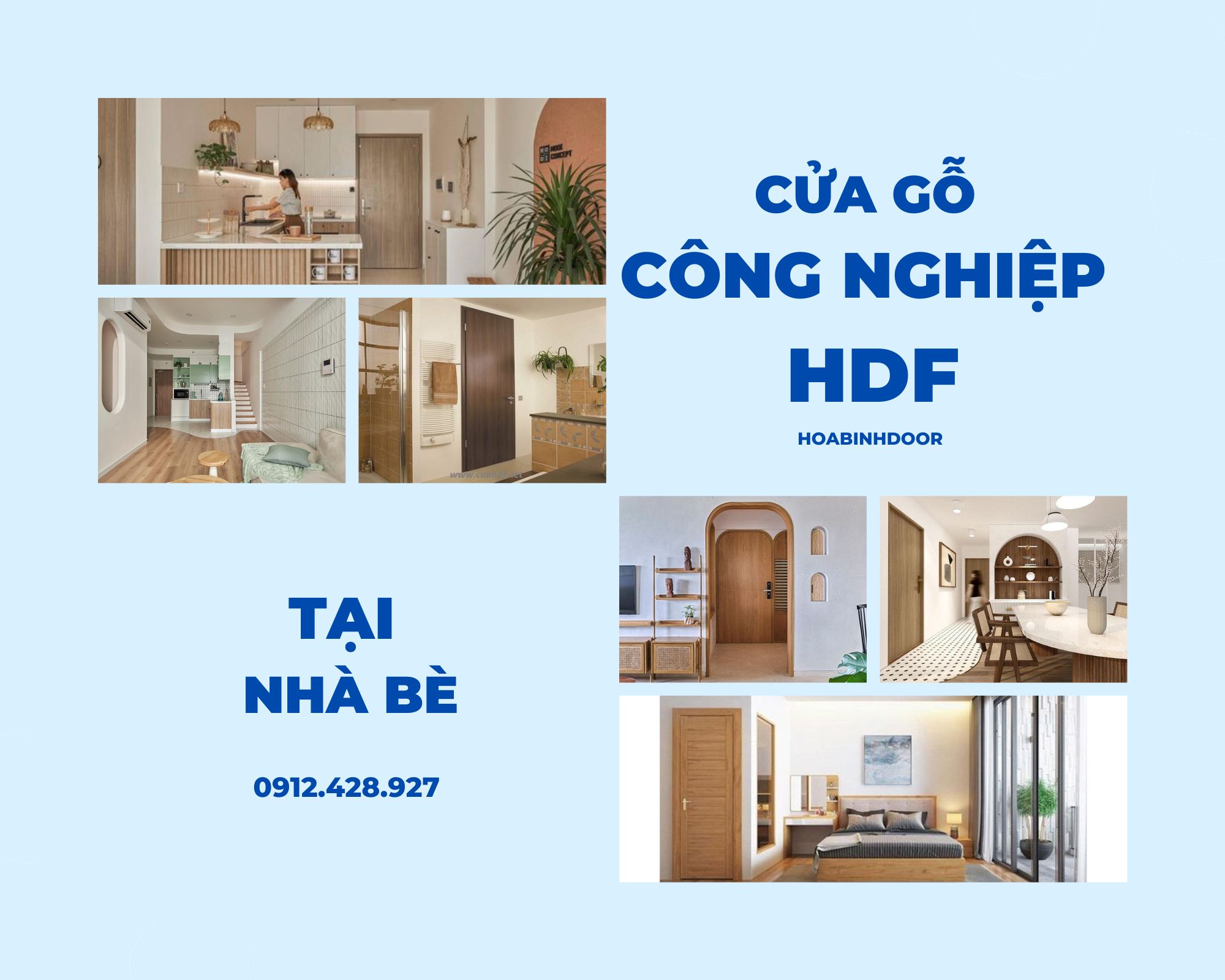 Cửa gỗ HDF tại Nhà Bè  Cửa gỗ công nghiệp giá rẻ