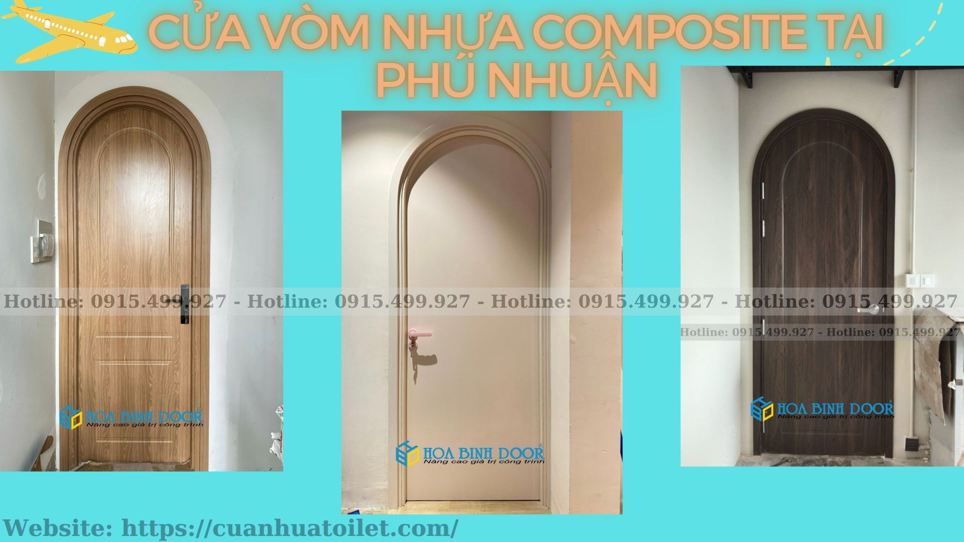 Cửa vòm nhựa Composite tại Phú nhuận- Cửa nhựa giả gỗ
