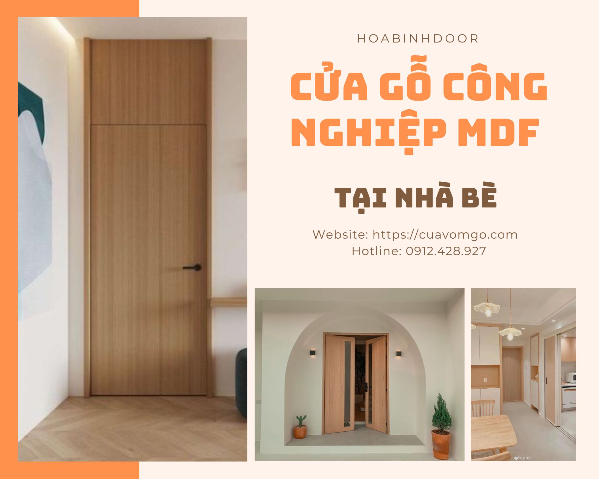 Cửa gỗ MDF tại Nhà Bè  Cửa gỗ công nghiệp Melamine