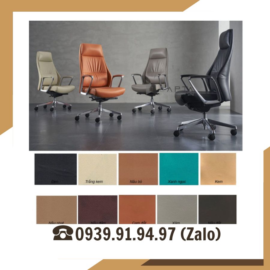 Ghế giám đốc nữ nệm bọc PVC sang trọng nhiều màu Nội thất CAPTA HCM