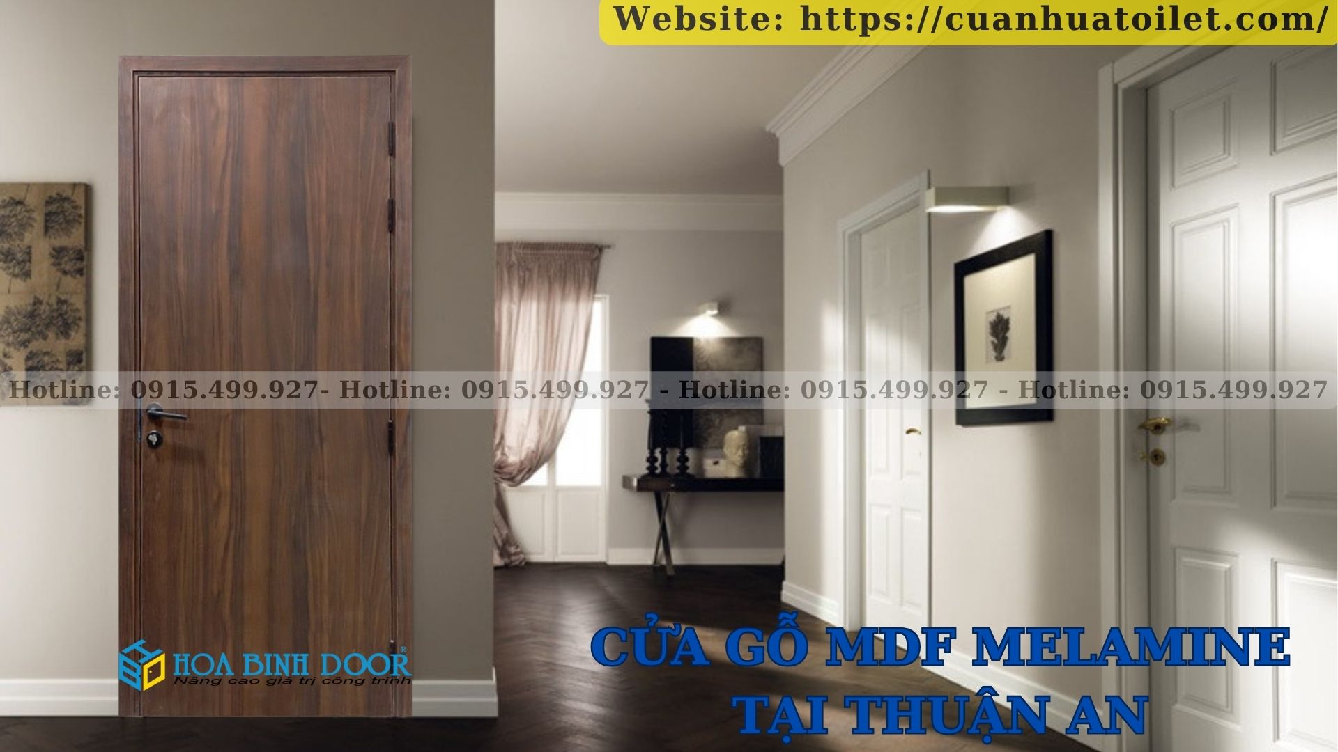 Cửa gỗ MDF Melamine tại Thuận An - Cửa gỗ phòng ngủ