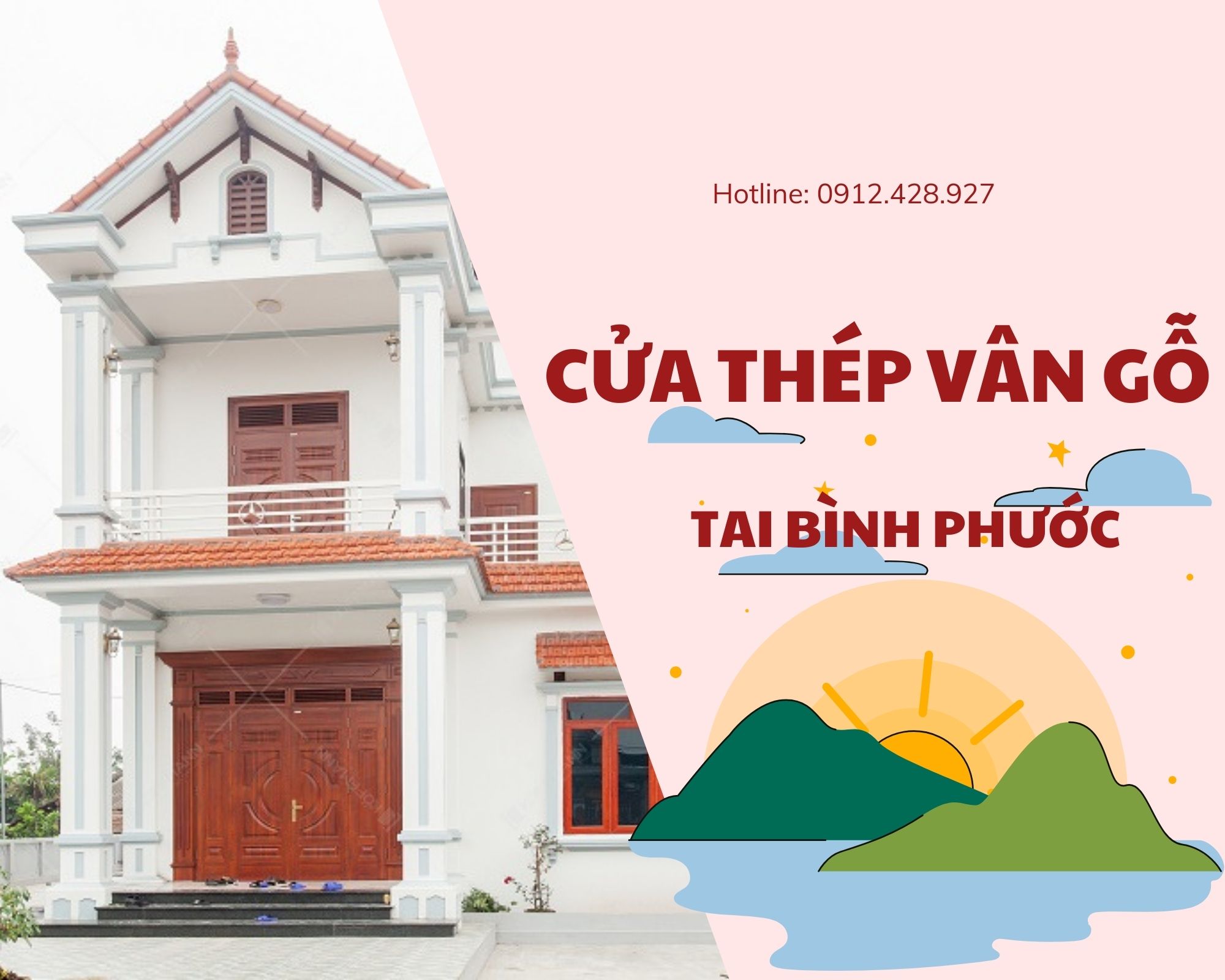 Cửa Thép Vân Gỗ Tại Bình Phước  Cửa chính sang trọng