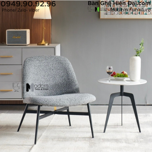 Bộ bàn tròn sofa phòng ngủ ghế bọc nệm vải HCM TS0961-05E CS0928-F