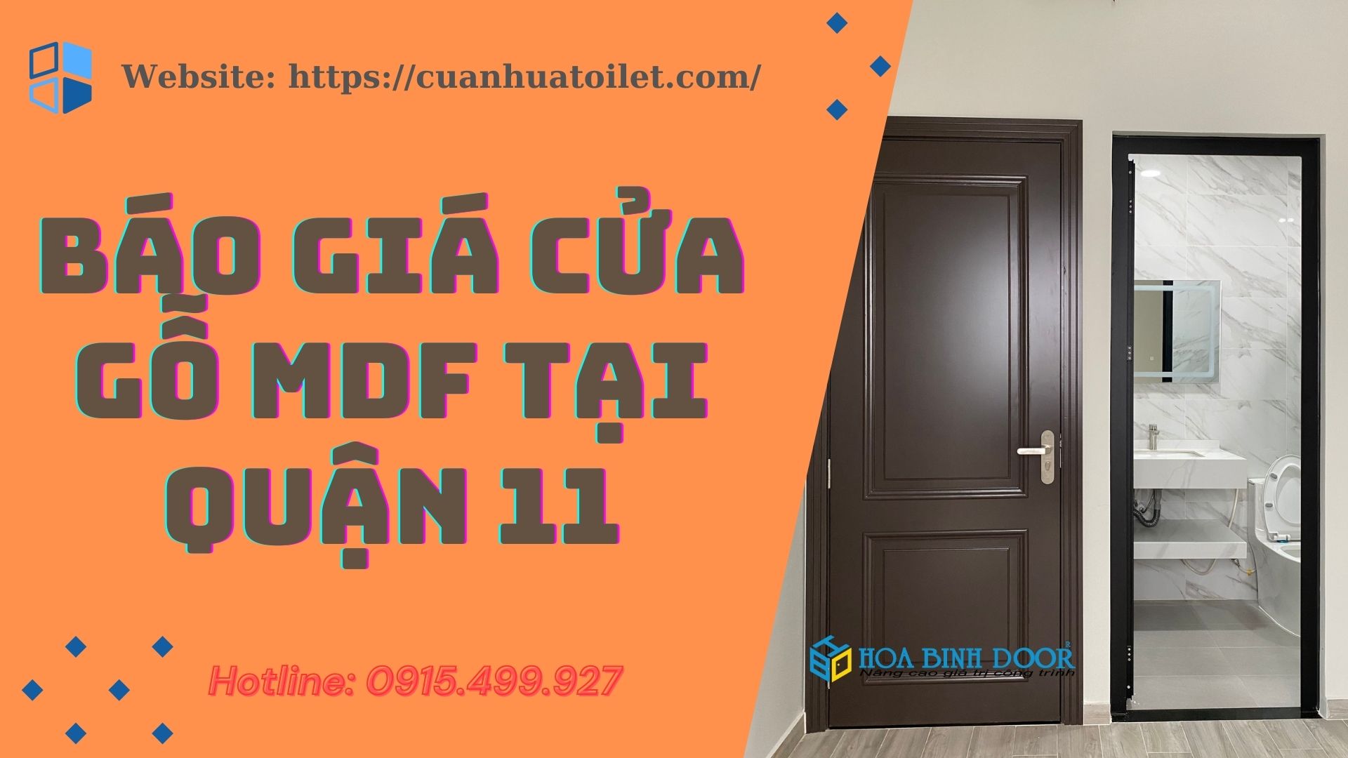 Cửa gỗ công nghiệp MDF tại Quận 11 - Cửa gỗ phòng ngủ