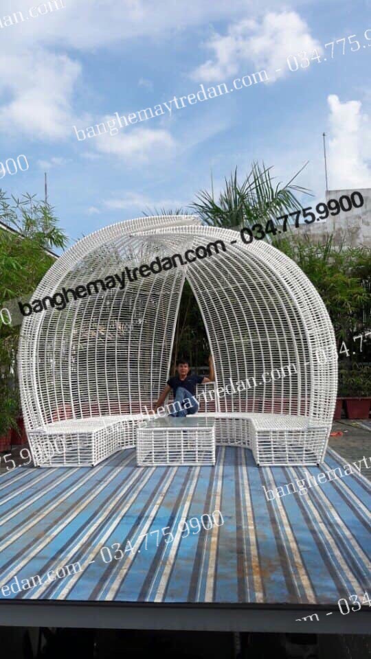 Bộ bàn ghế mái vòm để ngoài trời cho khu resot