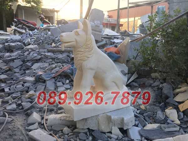 Mẫu chó đá lăng mộ đẹp bán Ninh Thuận - Chó đá màu trắng, vàng đẹp