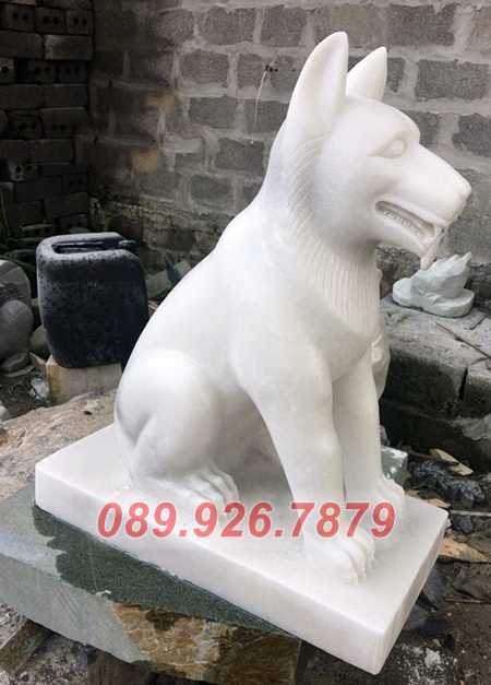 Mẫu chó đá canh cổng bằng đá trắng, đá vàng bán Đắk Nông
