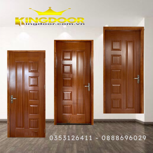 Cửa gỗ công nghiệp HDF veneer giá chỉ 2.590.000đ/bộ