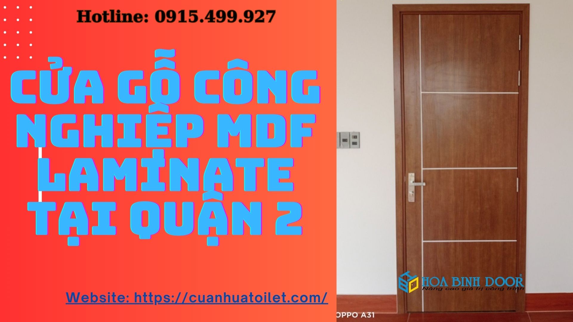 Cửa gỗ công nghiệp MDF Laminate tại Quận 2 - cửa gỗ phòng ngủ