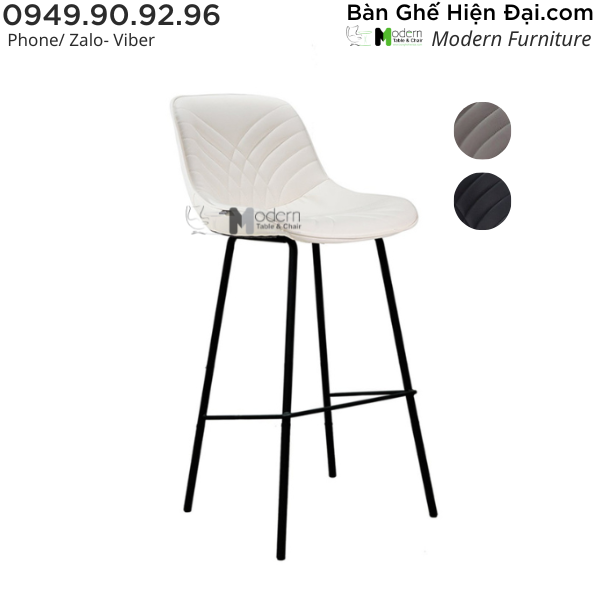 Ghế bar cafe nhà hàng Ghế pantry tựa lưng bọc nệm da HCM CB2158C-P