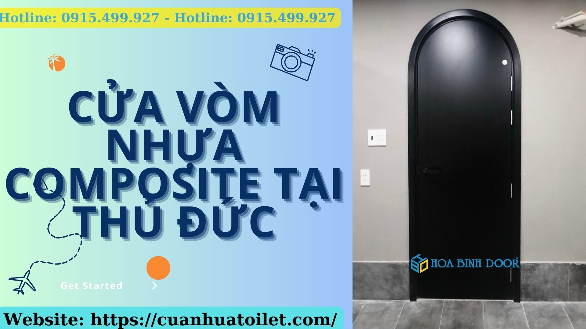 Cửa vòm nhựa Composite tại Thủ Đức - Cửa nhựa giả gỗ