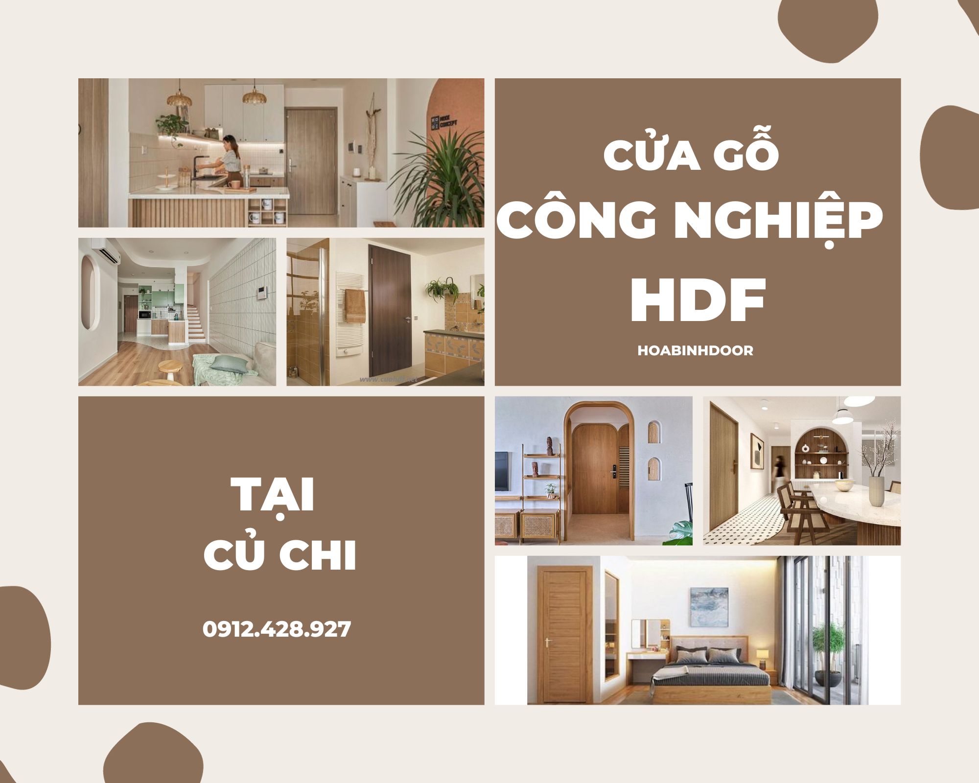 Cửa gỗ HDF tại Củ Chi  Cửa gỗ công nghiệp giá rẻ