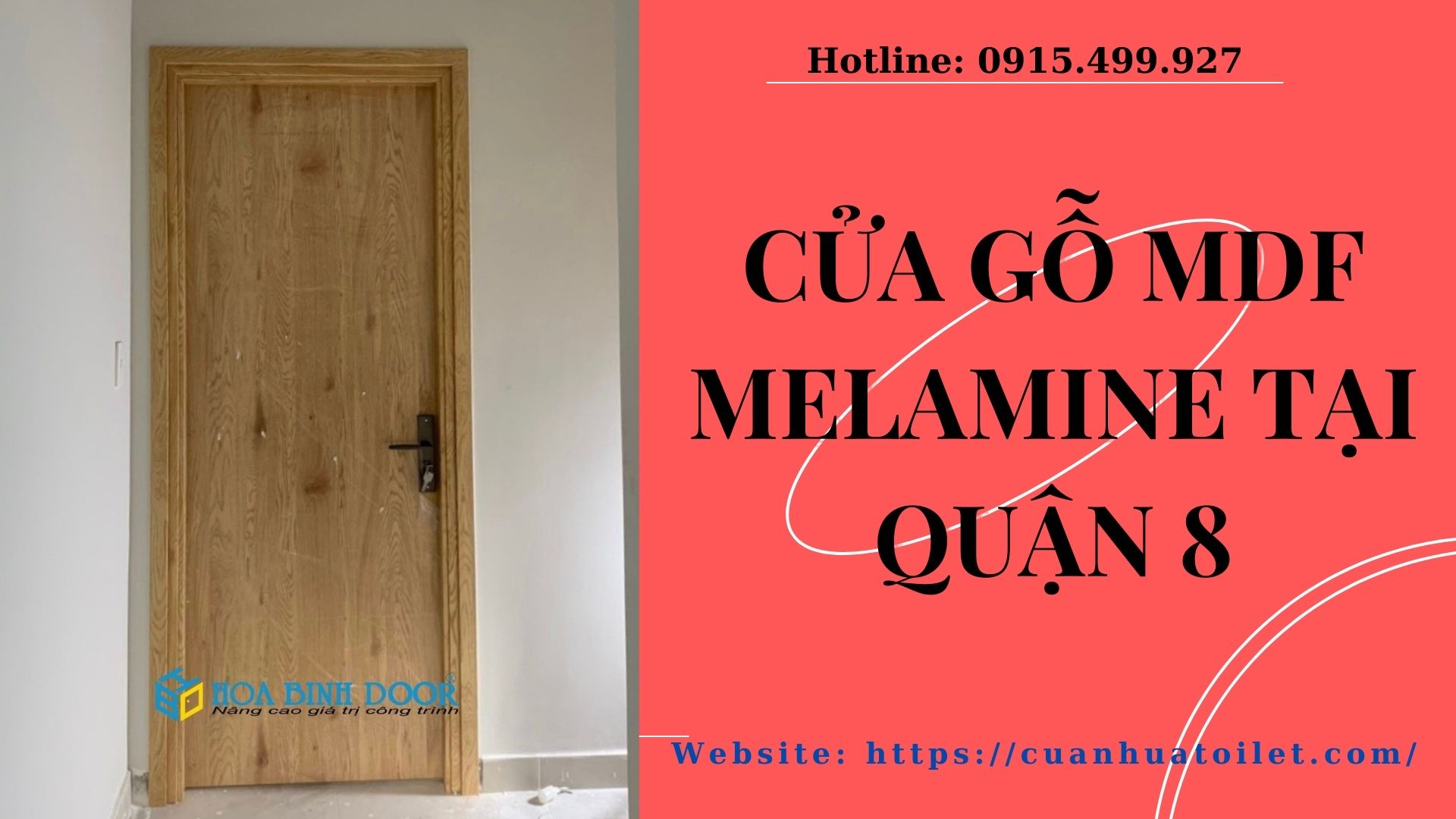 Cửa MDF Melamine tại Quận 8 - Cửa gỗ phòng ngủ