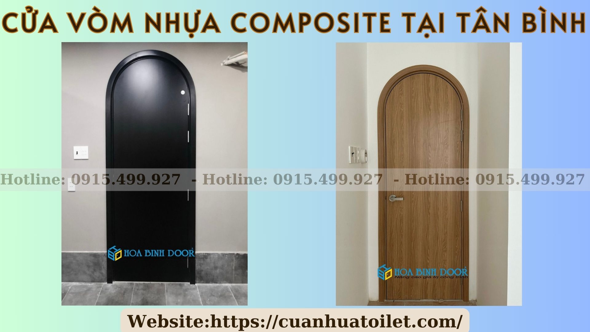 Cửa vòm nhựa Composite tại Tân Bình - CỬa nhựa giả gỗ