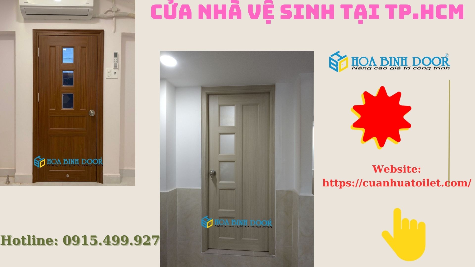 Cửa nhà vệ sinh tại TP.HCM - Cửa nhựa giả gỗ