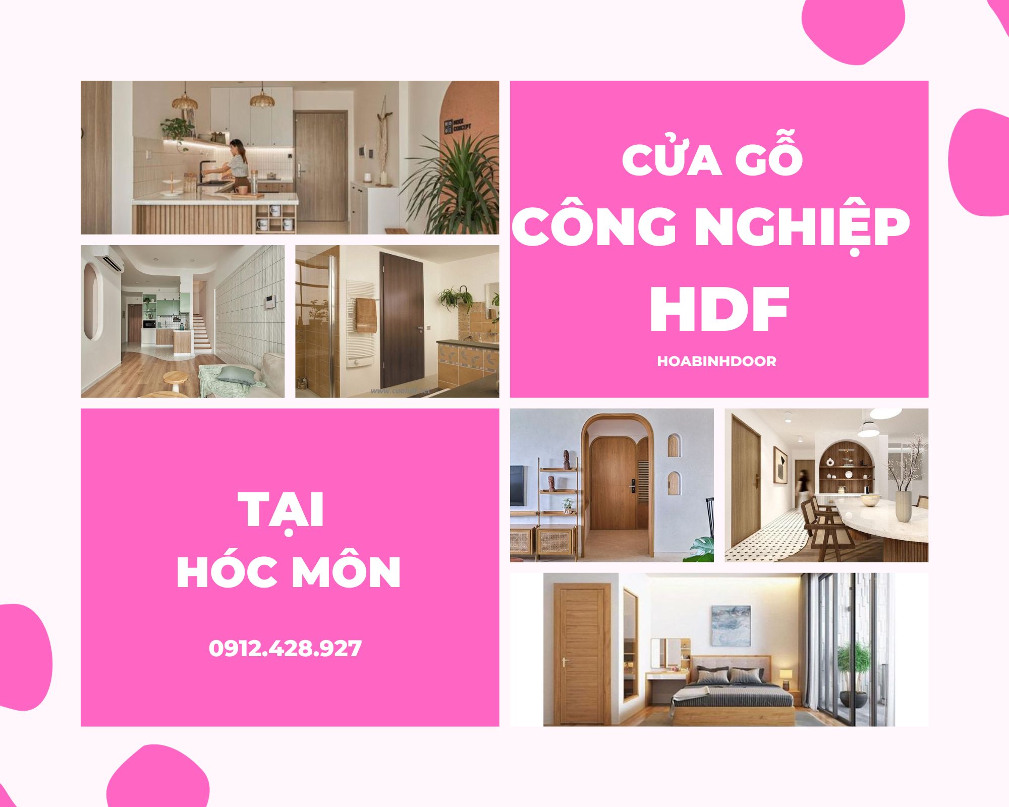 Cửa gỗ HDF tại Hóc Môn  Cửa gỗ công nghiệp giá rẻ