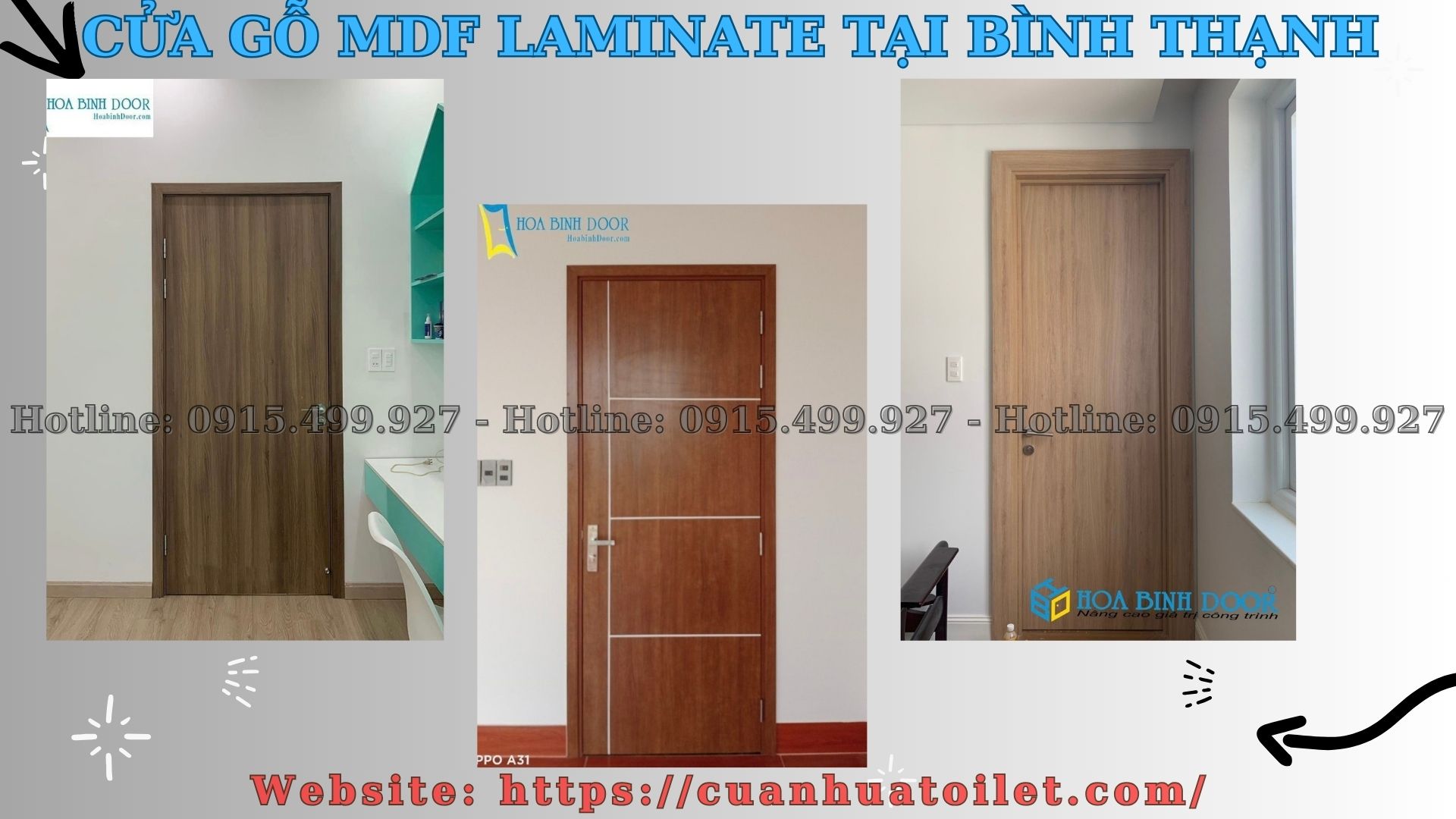 Cửa gỗ MDF Laminate tại Bình Thạnh - Cửa gỗ phòng ngủ