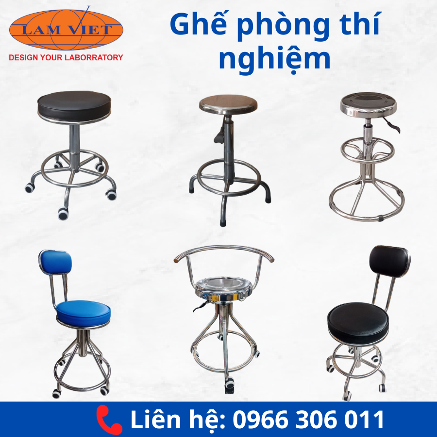 Ghế phòng thí nghiệm đa dạng kích thước, kiểu dáng