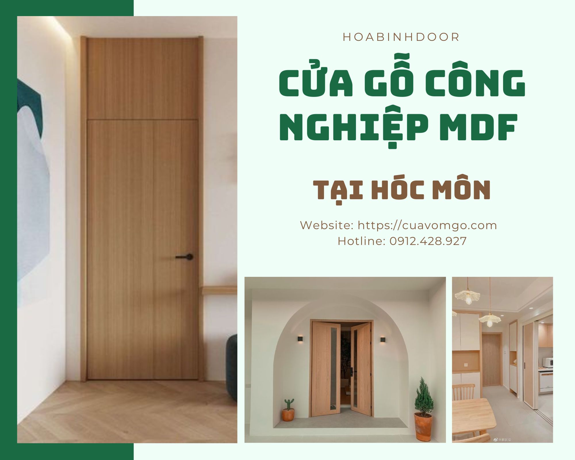Cửa gỗ MDF tại Hóc Môn  Cửa gỗ công nghiệp cao cấp