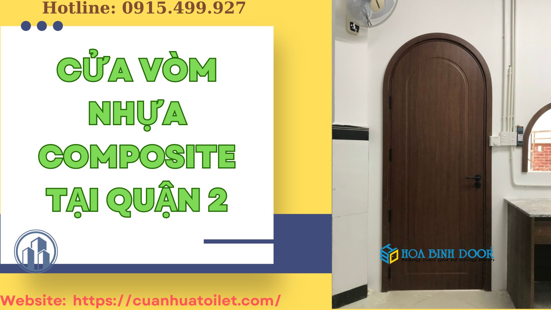 Cửa vòm nhựa Composite tại Quận 2 - Cửa nhựa giả gỗ