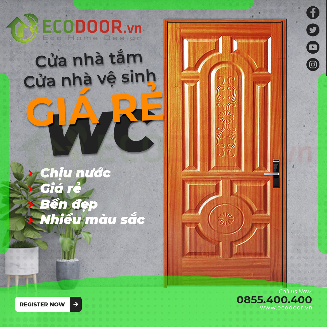 Cửa nhựa nhà tắm giá rẻ chất lượng - Ecodoor