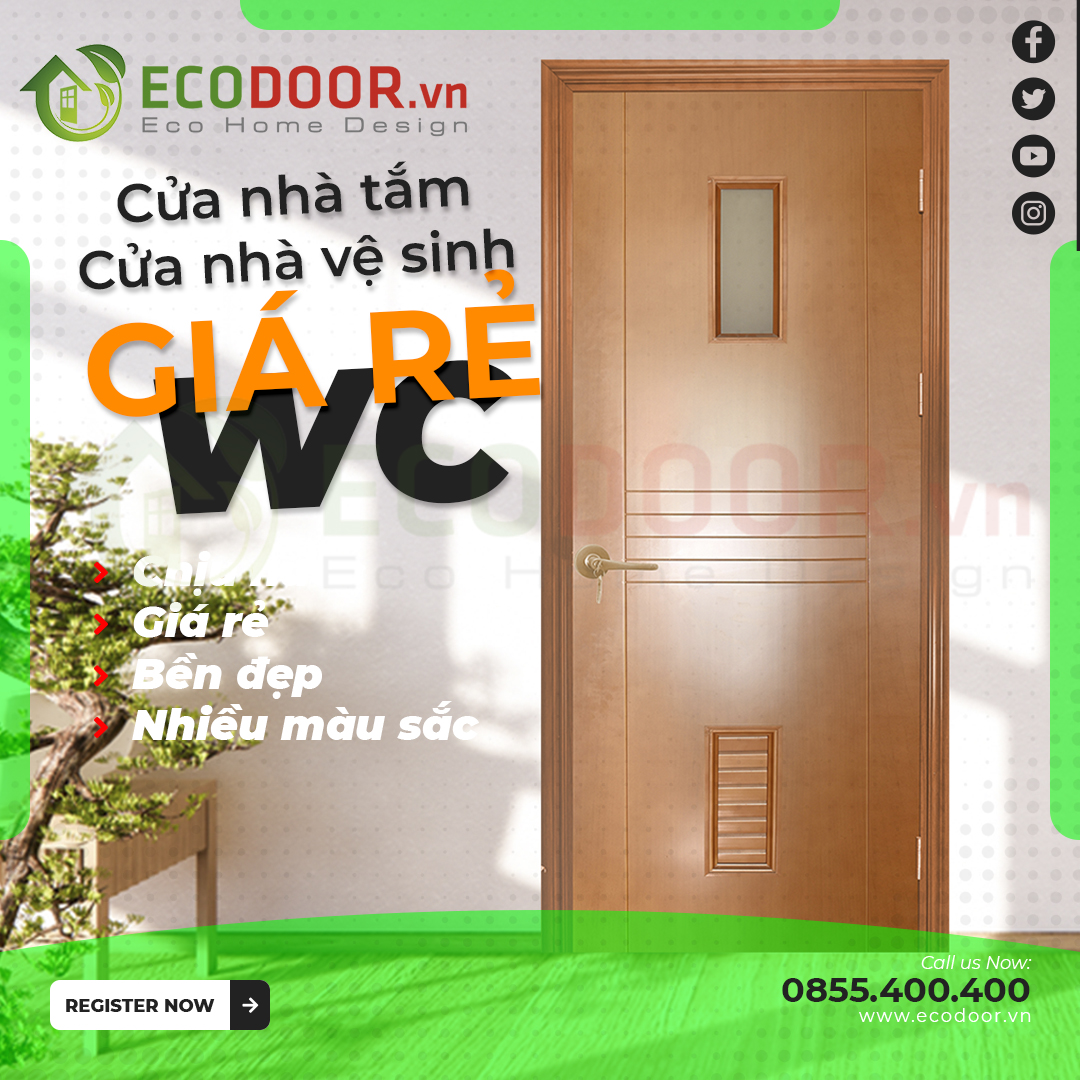 Cửa nhựa nhà tắm giá rẻ chất lượng - Ecodoor