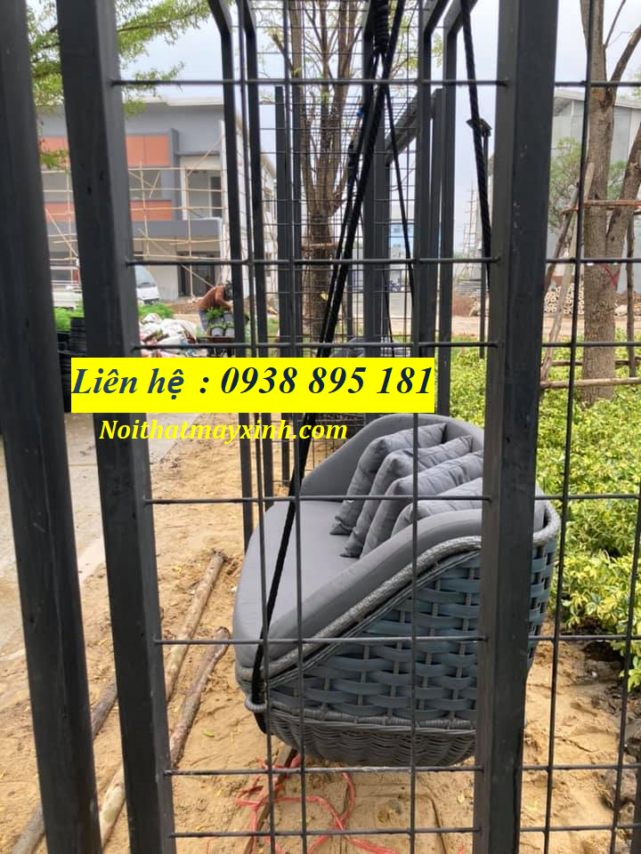 Ghế bể  bơi ngoài trời mây nhựa, xưởng ghế hô bơi giả mây