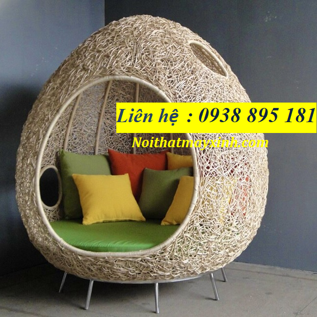 Ghế bể  bơi ngoài trời mây nhựa, xưởng ghế hô bơi giả mây