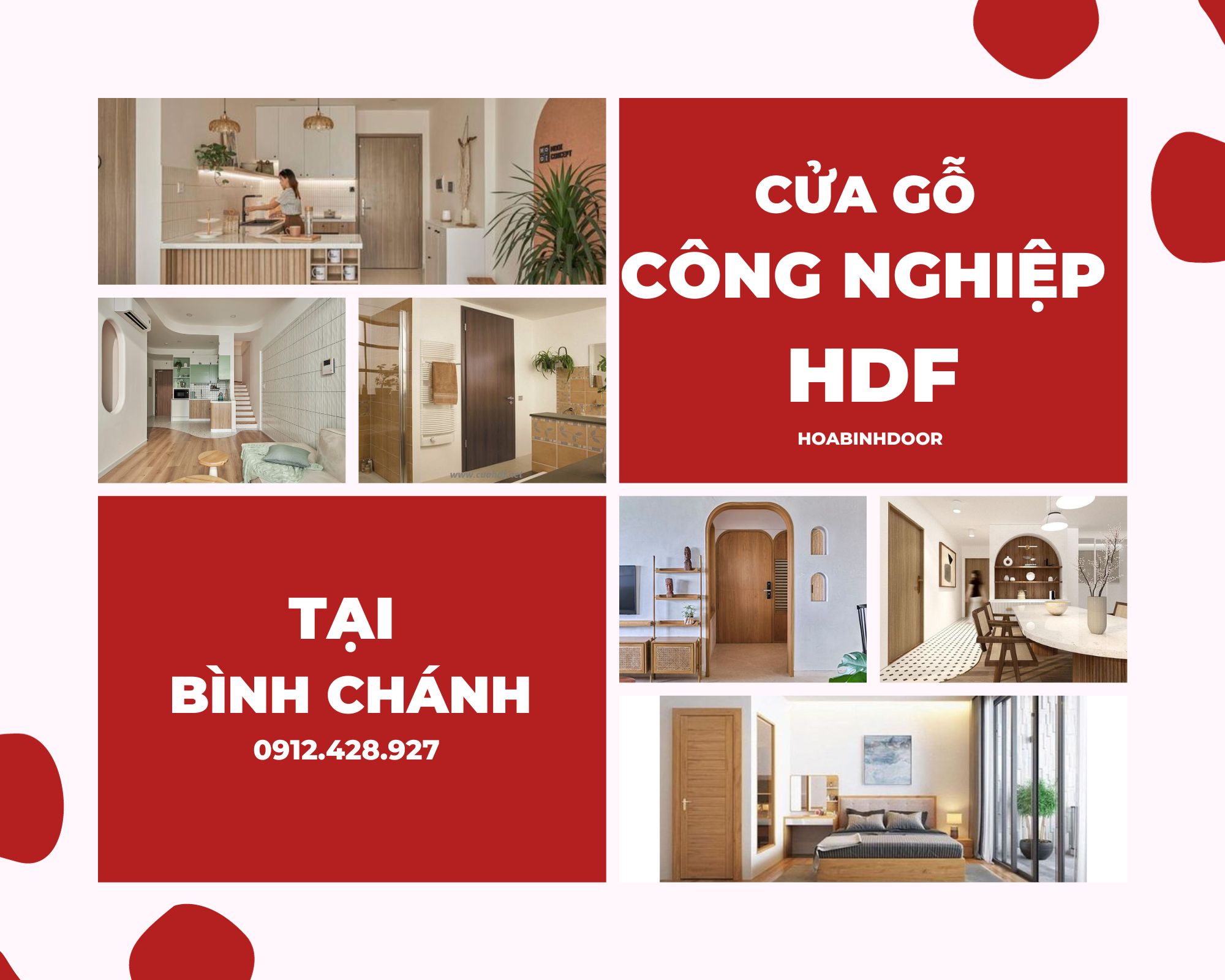 Cửa gỗ HDF tại Bình Chánh  cửa gỗ công nghiệp giá rẻ