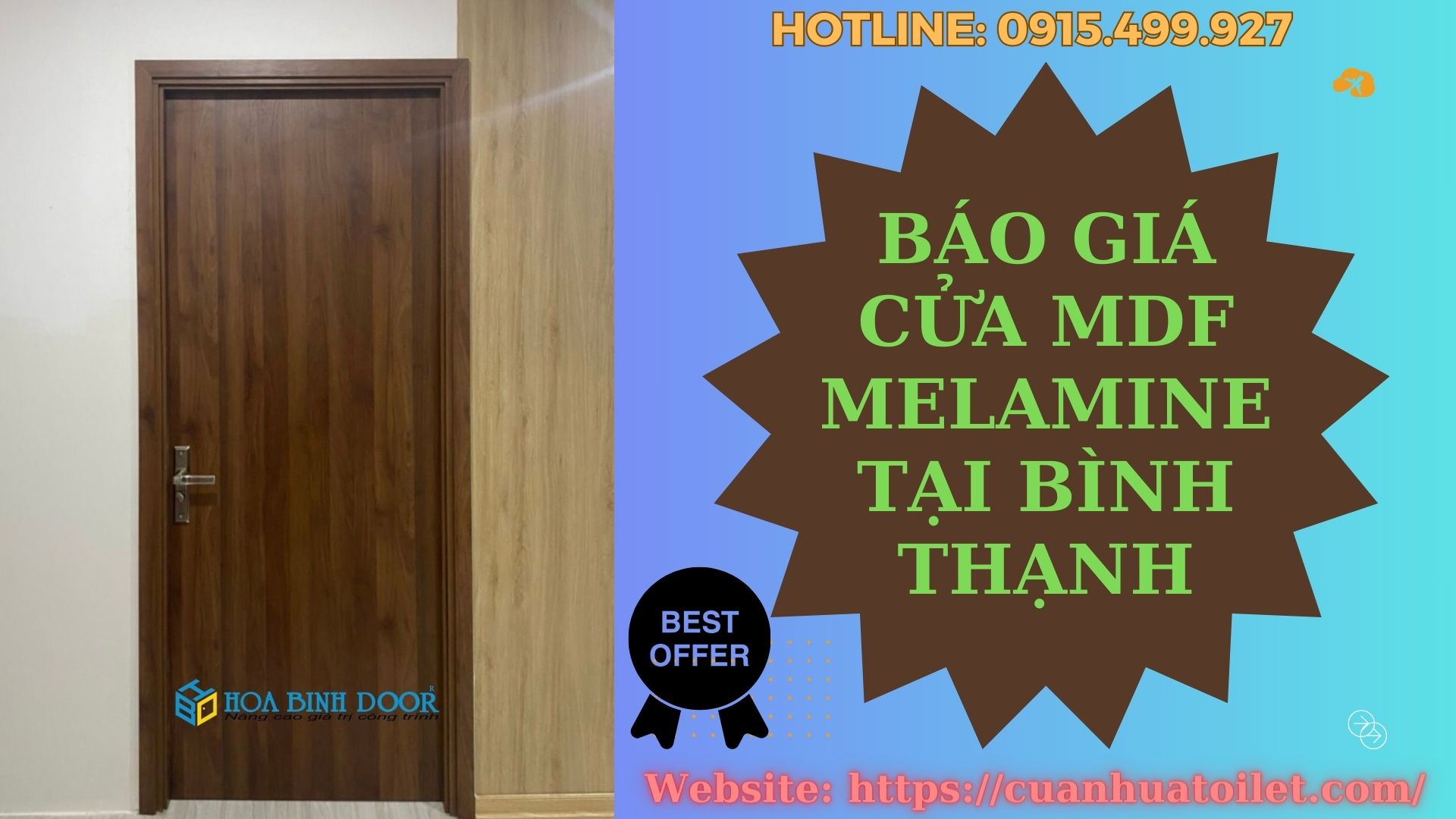 Báo giá cửa gỗ MDF Melamine tại Bình Thạnh - Cửa gỗ phòng ngủ