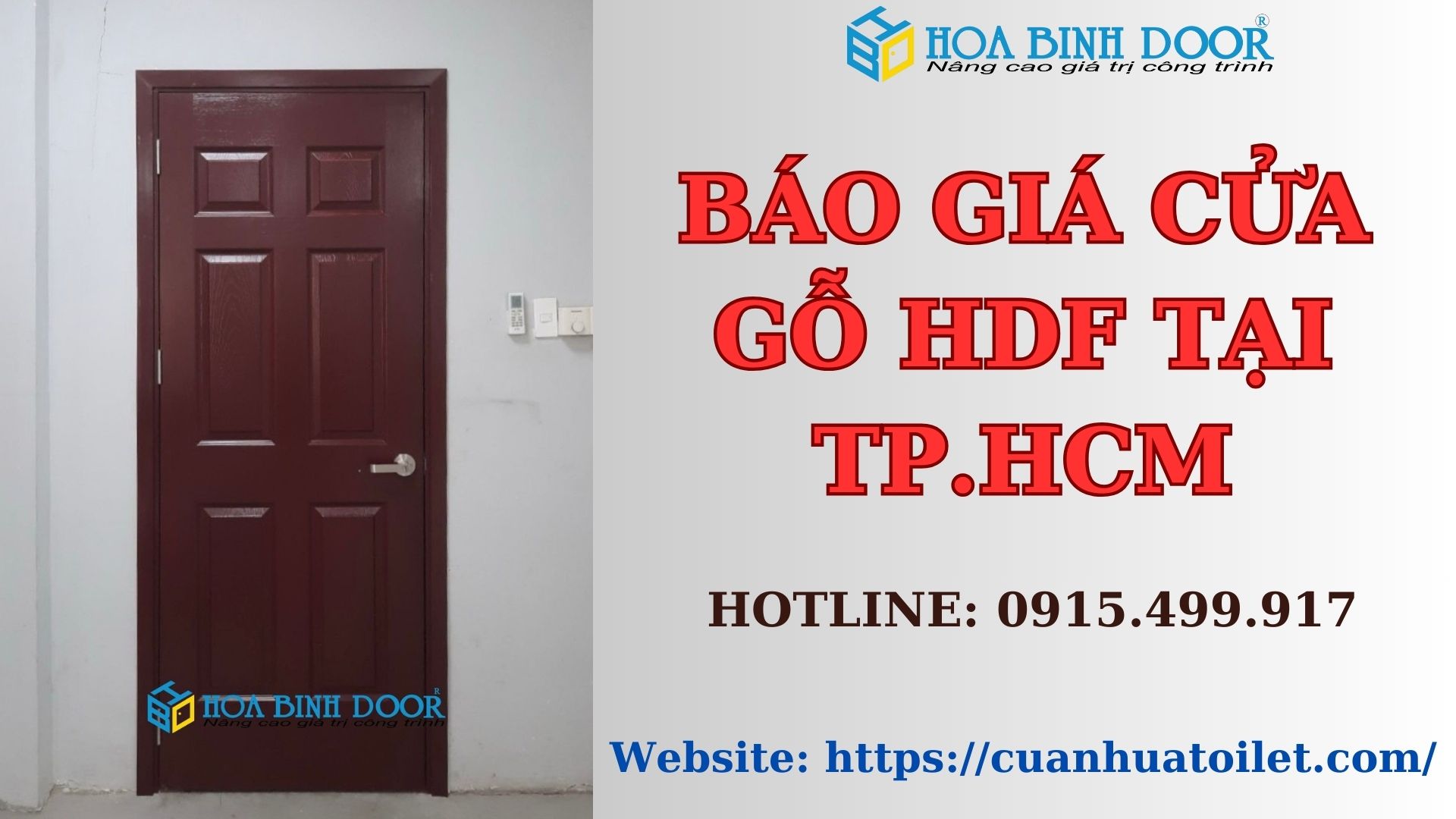 Báo giá cửa gỗ HDF tại TP.HCM -Cửa gỗ phòng ngủ