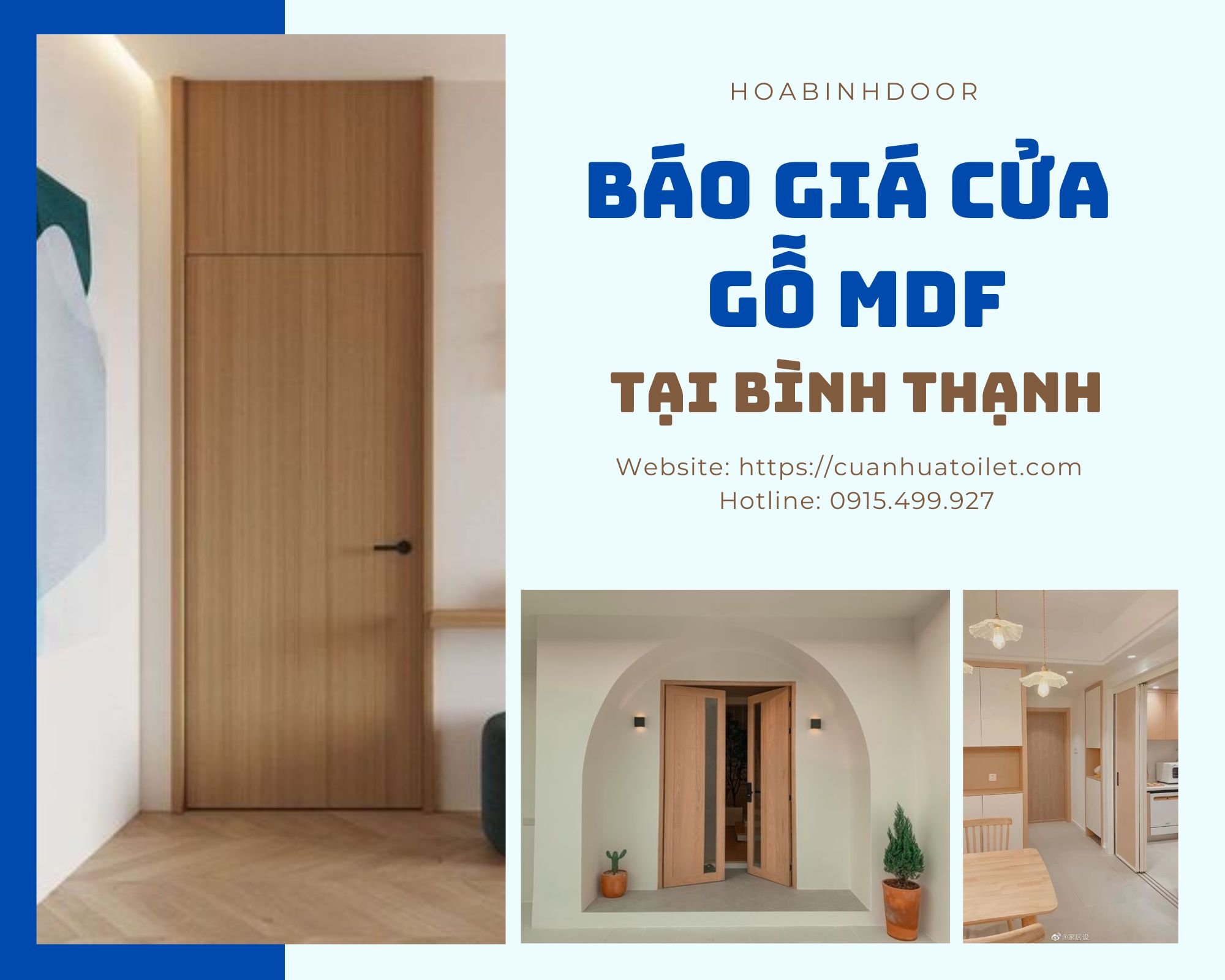 Báo giá cửa gỗ MDF tại Bình thạnh - Cửa gỗ phòng ngủ