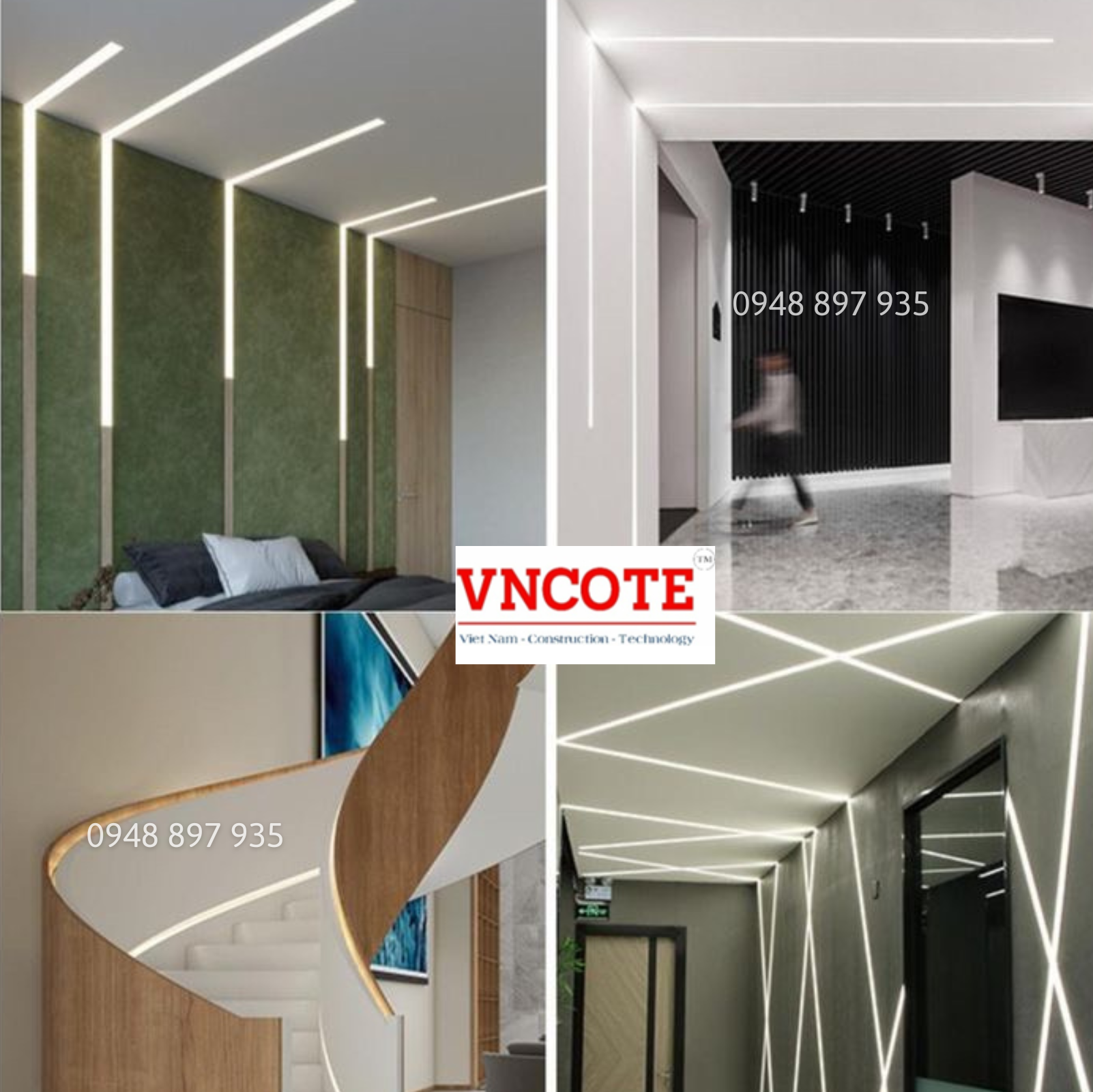 Thanh nhôm đèn LED trang trí nội thất P1