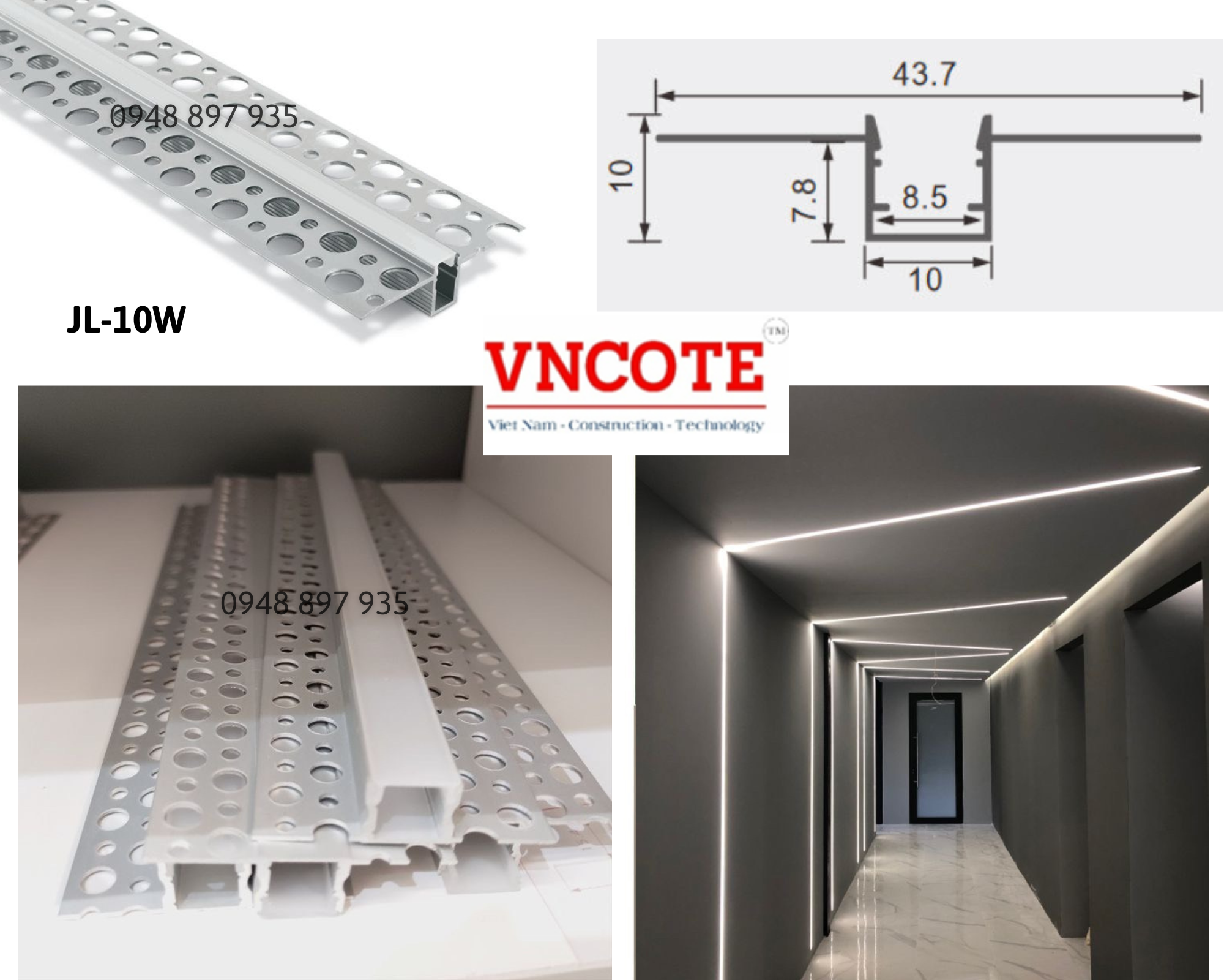 Thanh nhôm đèn LED trang trí nội thất P1