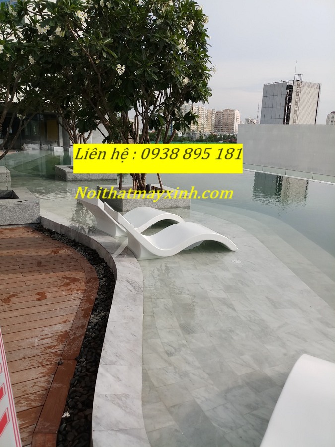Giường tắm nắng composite , ghế bể bơi composite giá rẻ