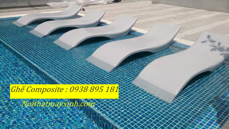 Giường tắm nắng composite , ghế bể bơi composite giá rẻ