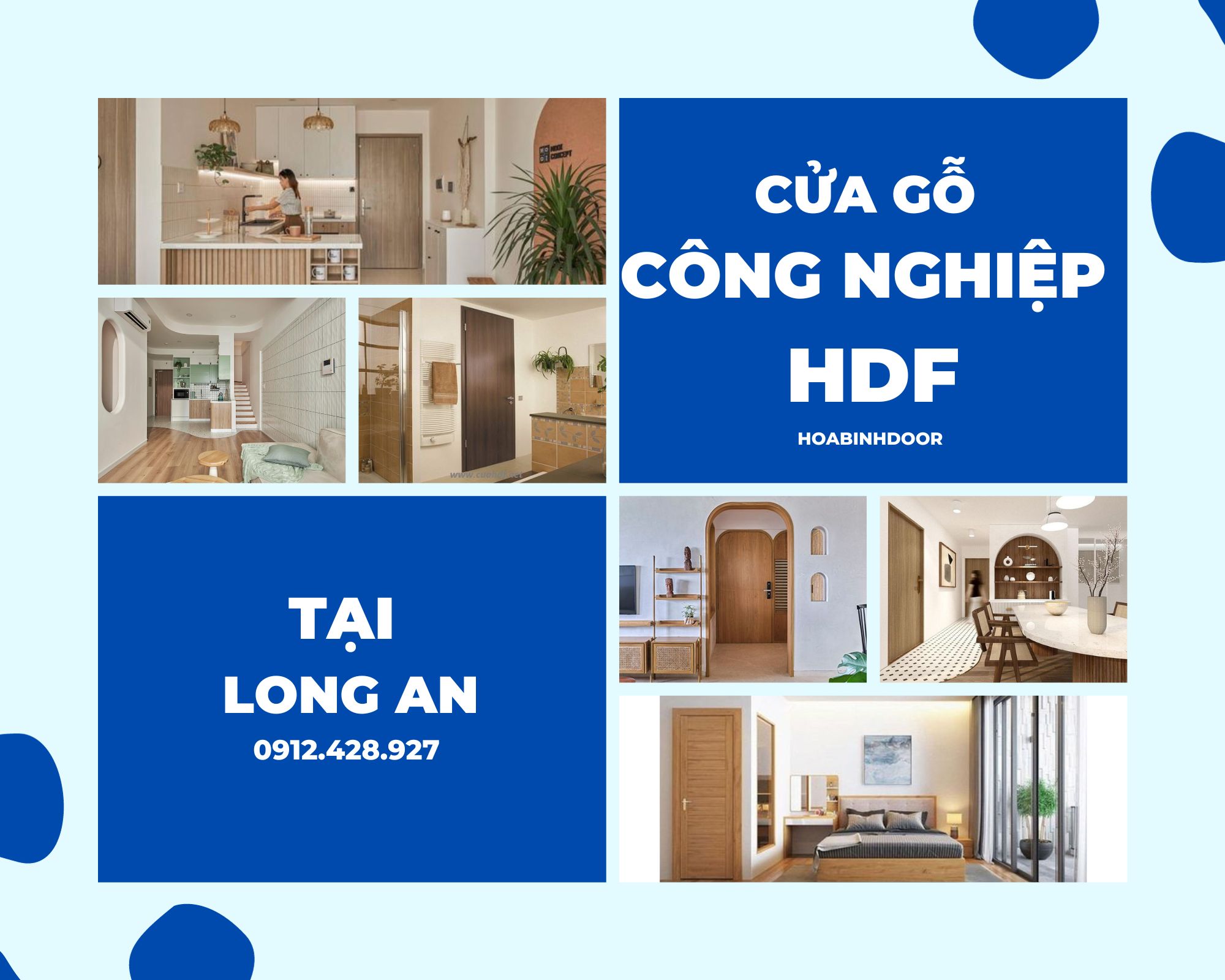 Cửa gỗ HDF tại Long An  Cửa gỗ công nghiệp giá rẻ