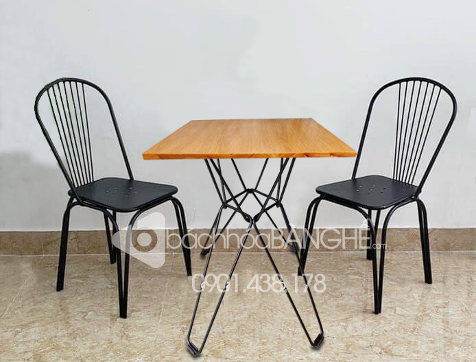 Bàn ghế cafe trà sữa quán ăn nhà hàng gỗ sắt tại HCM