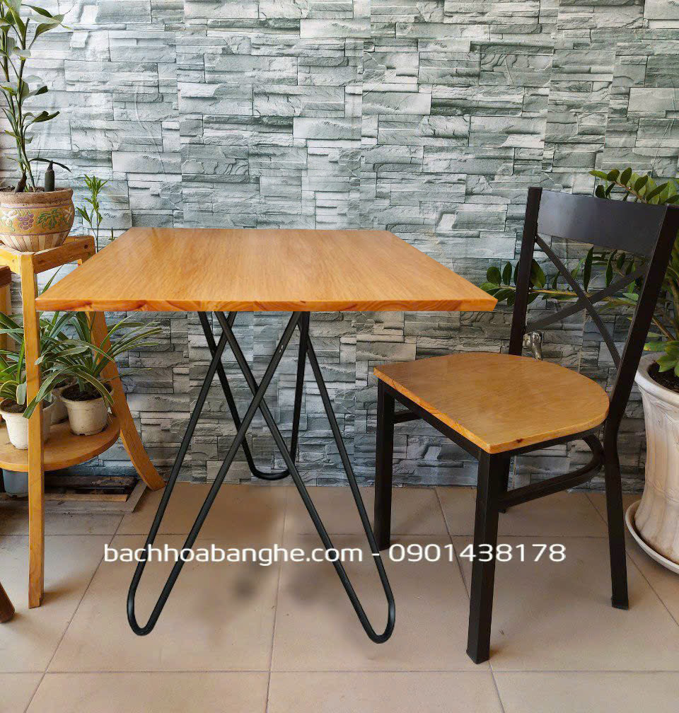 Bàn ghế cafe trà sữa quán ăn nhà hàng gỗ sắt tại HCM