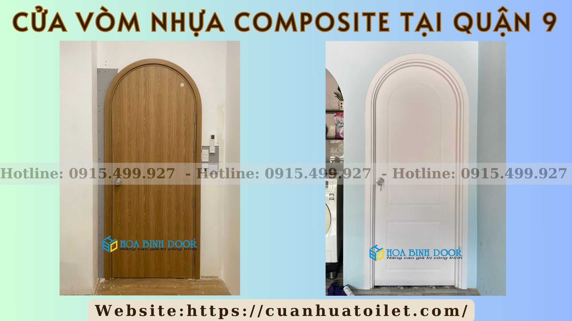 Cửa vòm nhựa Composite tại Quận 9 - Cửa nhựa giả gỗ