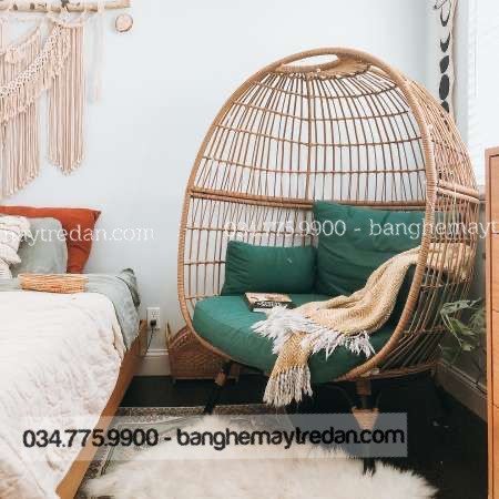 Ghế thư giãn hình trứng đan nhựa giả mây